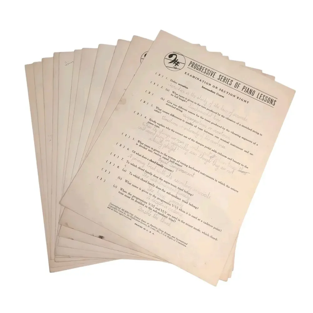 Progressive Series Theory Text Courses Sections 4 to 9 Jr to Sr Piano Lessons